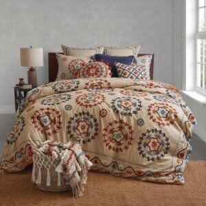 Global Caravan Authentic Suzani Medallion Print Duvet Cover & Sham Set